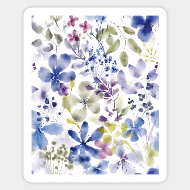 Flower space in blue Sticker by LavishSeason